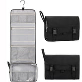 Relavel travel toiletry bag folded compactly for easy packing on trips