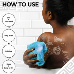 RelaxScene African Net Sponge color variant babyblue for bright daily exfoliation.