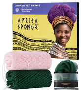 RelaxScene Afro Scrubber forest net sponge ready for refreshing exfoliation in the shower
