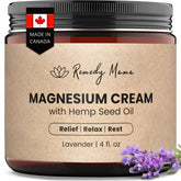 Remedy Mama Magnesium Cream jar view for lavender bedtime routine