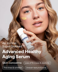 Remedy Science night-serum-application-closeup: easy nightly routine targets wrinkles and uneven tone