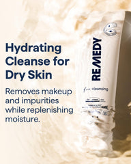 Remedy Science Rich Cream Cleansing pump closeup highlights lightweight foam for daily use.