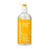 Renpure marula oil aloe shampoo bottle pump highlights eco-friendly packaging and daily hydration.