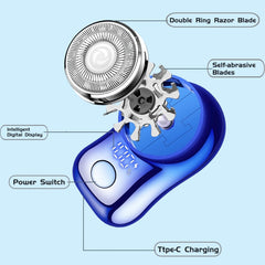 Reodolop Mini Electric Shaver showing unisex design for versatile grooming.