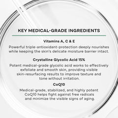 Replenix Glycolic 15% label detail emphasizing medical-grade ingredients