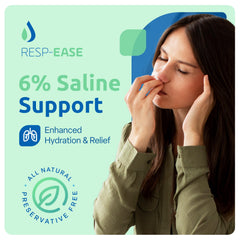 Resp-Ease compatible nebulizer use showing easy airway moisture support.