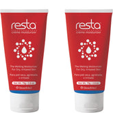 Resta Creme Moisturizer bottle close-up showing unscented hydration for sensitive skin.