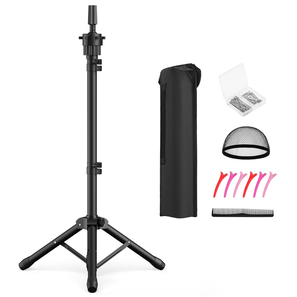 Retbtnm Wig Head Stand assembly for quick setup during styling