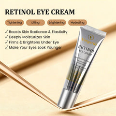 Retinol Eye Cream tube close-up demonstrates smooth texture ideal for quick absorption.