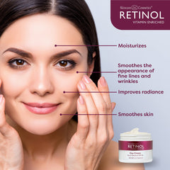 Retinol LIVAURA vitamins A C E label shown for antioxidant support.