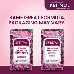 Retinol LIVAURA towelettes closeup shows gentle cleansing and toning in one wipe.