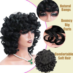Retoleca Afro big curly wig showcases soft, bouncy curls for parties or weekends.