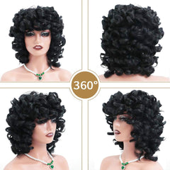 Retoleca heat-resistant synthetic wig withstands styling up to 350°F for versatile looks.