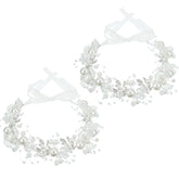 Retrowavy 2pcs flower headbands in silver for girls add wedding day sparkle.