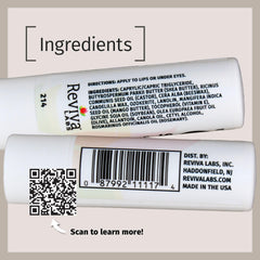 Shows a non-greasy finish of Reviva Labs Vitamin E Stick for lightweight hydration.