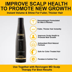 Scalp care action with Revivogen MD Bio-Cleansing Shampoo