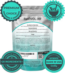 REVIVOL-XR ready-to-use soak demonstrates quick dissolution for convenient bathroom routine.