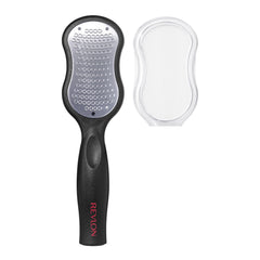 Revlon Callus Remover foot file in wet use demonstrates versatile damp operation.