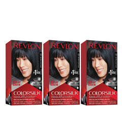 Revlon Colorsilk 12 Natural Blue Black box showing shade and packaging for at-home color
