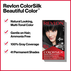 Revlon ColorSilk 20 Brown Black box showing deep, long-lasting color