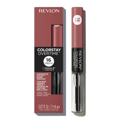Revlon ColorStay Overtime Lipcolor liquid end applying precise color on lips.