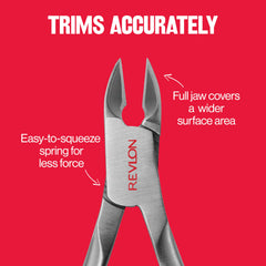 REVLON Full Jaw Cuticle Nipper wide jaw coverage enables faster trimming