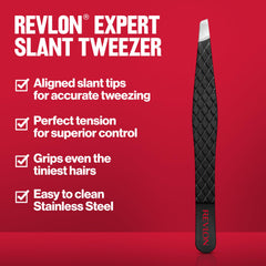 Revlon handle detail showing textured grip for controlled tweezing