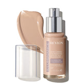 Revlon Illuminance foundation bottle close-up showing hydrating glow for daily wear.