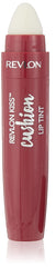 Revlon Kiss Cushion Lip Tint Naughty Mauve closeup shows plush balm-like finish.