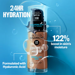 Revlon foundation pump application demonstrates smooth, even coverage