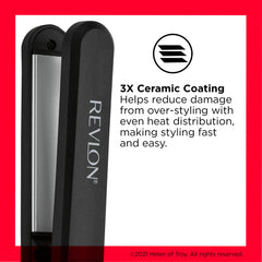 REVLON Perfect Heat flat iron digital display enables precise temperature control.