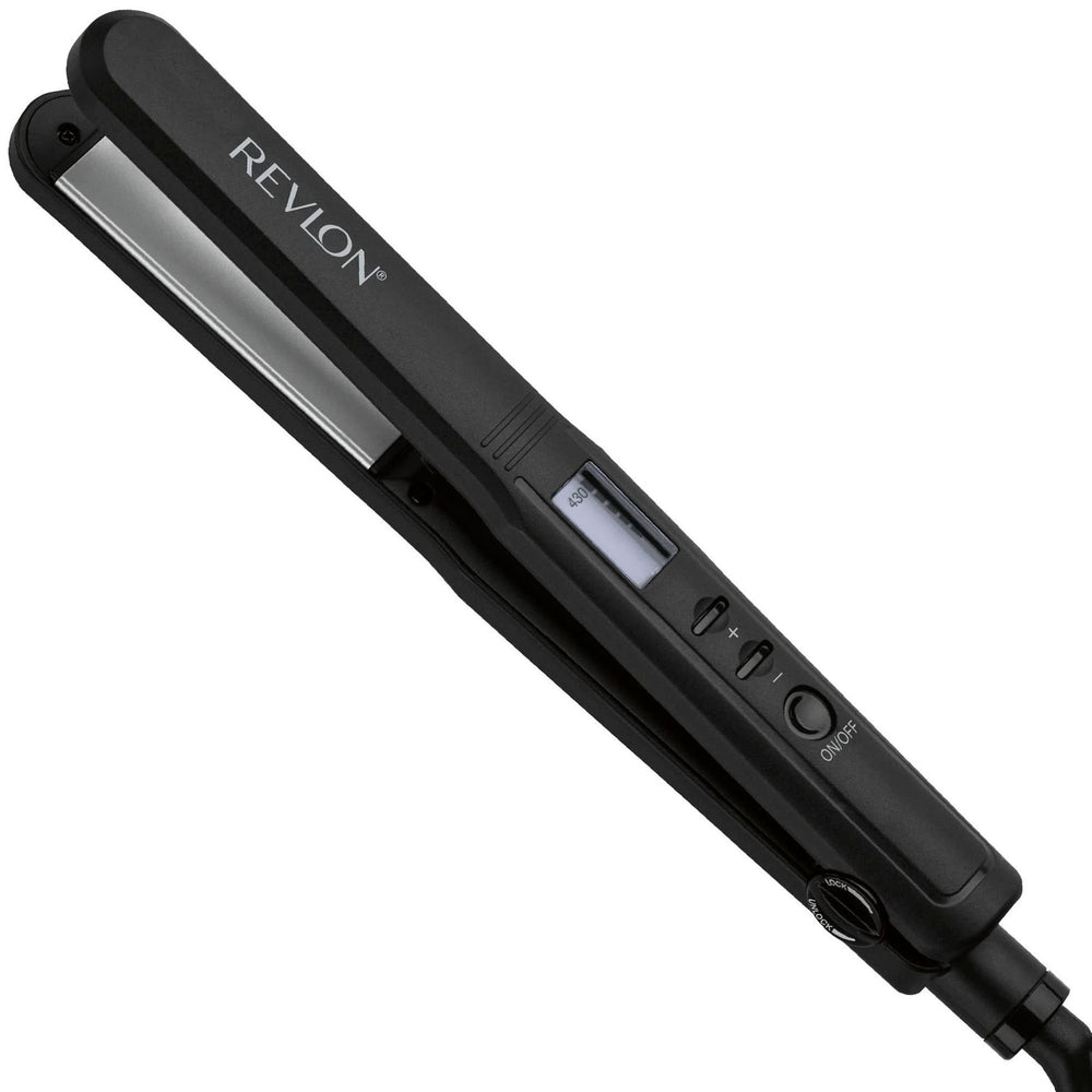 REVLON Perfect Heat flat iron front view for quick, smooth styling confidence.