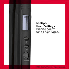 REVLON Perfect Heat flat iron true grip plates glide smoothly for easier styling.