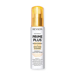 REVLON PhotoReady Prime Plus bottle demonstrates brightening primer for even skin tone.