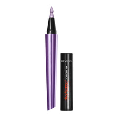 REVLON So Fierce Chrome Ink closeup shows saturated dip-ink cap for instant pigment payoff.