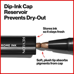 REVLON So Fierce Chrome Ink Gunmetal application shows smooth line.