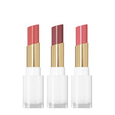 REVLON Glass Shine Balm Honey Shine swatch shows hydrating coral-rose glow for daily radiance.