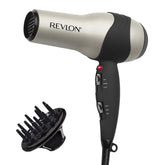 REVLON Turbo Hair Dryer silver angled view for fast, stylish drying.