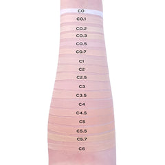 Revolution Beauty London Conceal & Define skin swatch showing C1 shade for fair to light tones