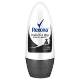 Rexona Women roll-on invisible-dry bottle demonstrates portable 50ml packaging for daily protection.