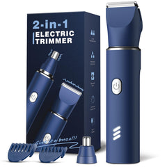 REYOLL electric razor blue front view shows compact travel-ready design.