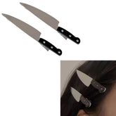 RFTWXHPN mini knife hairclip on black finish, secure grip for workouts and daily wear