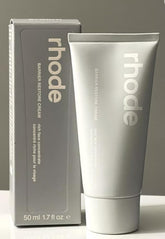 Rhode Barrier Restore Cream jar closeup showing rich hydration for daily moisture support.
