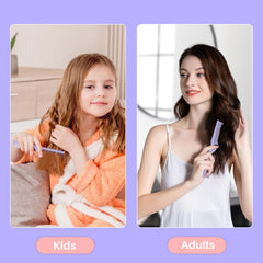RHOS double-headed comb shows coarse and fine teeth for versatile styling.