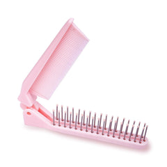 RHOS travel mini hair brush folded compact for purse use with portable detangling benefits