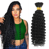 RICROF deep water wave bulk hair in 1B 22-inch for natural braiding texture