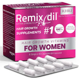 Rida Hair Research Institute hair growth vitamins bottle promoting fuller-looking hair.