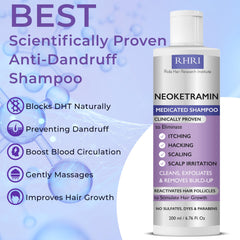 Rida Hair shampoo lather on hair demonstrates cleansing action for dry scalp