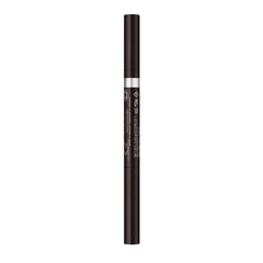 Rimmel Brow This Way Soft Black swatch on skin for natural brow depth.