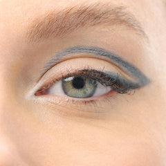 Rimmel Soft Kohl Eyeliner Stormy Grey smudge test on lid shows versatile soft-smudge finish